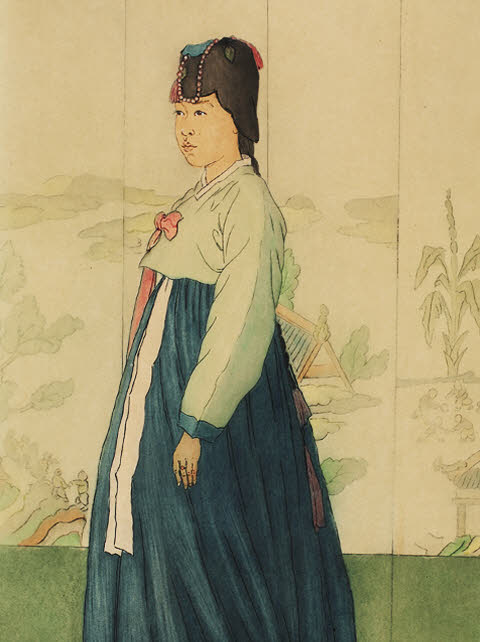 Gadis yang mengenakan hanbok (Elizabeth Keith)