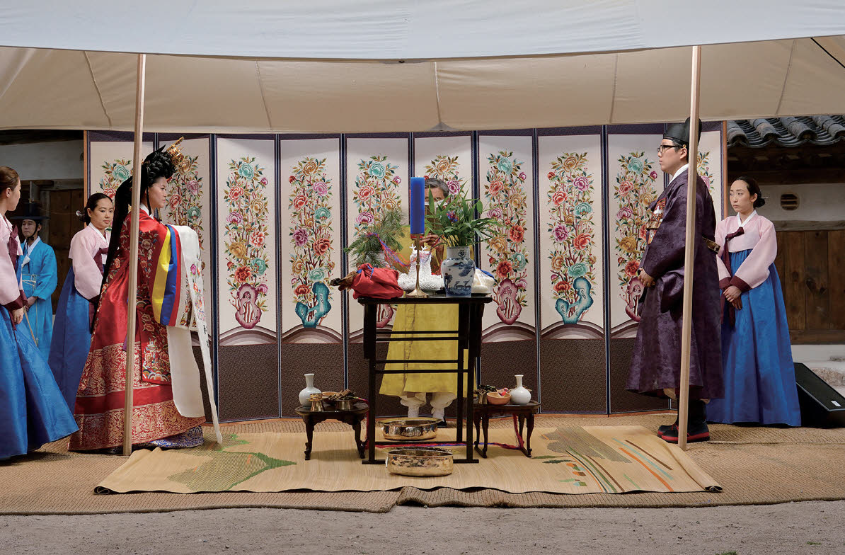 A traditional Korean wedding ceremony 