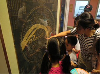 천상열차분야지도를 보고있는 가족들