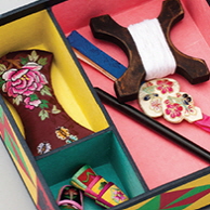 실, 바늘, 자, 골무 (바느질 도구와 반짇고리)