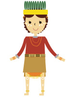 빠뿌아 섬 전통의상을 입은 캐릭터 이미지